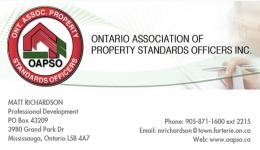 ONTARIO ASSOCIATION OF PROPERTY STANDARDS OFFICERS - Booth 2