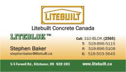 LITEBUILT CONCRETE CANADA - Booth 34